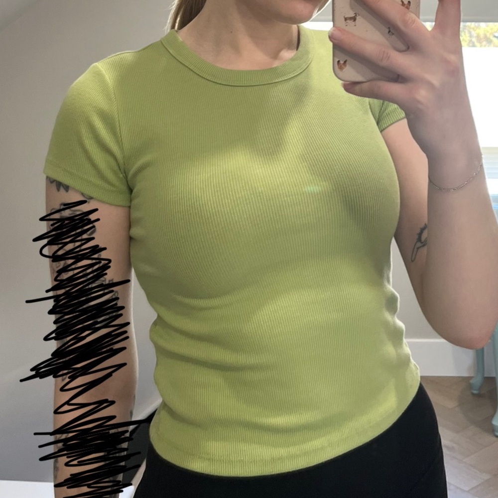 Old Navy Green Ribbed Tee